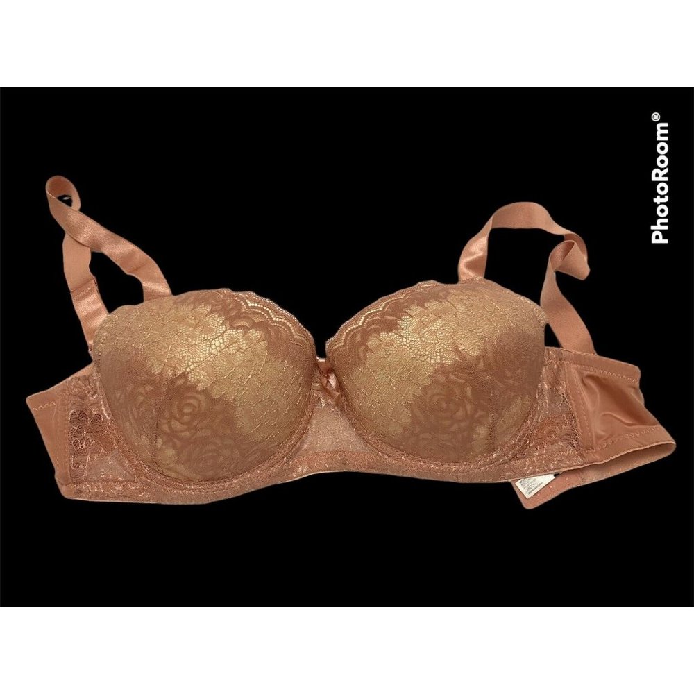 Sofra Bra 36DD Coral Lace Padded Underwire Adjustable Clasp Back